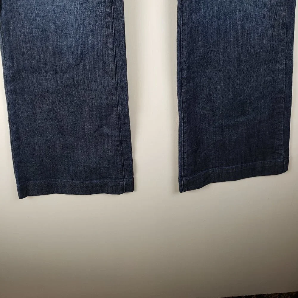 James Jeans Humphrey Wide Flare Leg Mid Rise Dry Aged Denim Dark Blue Size 31 - Picture 4 of 11